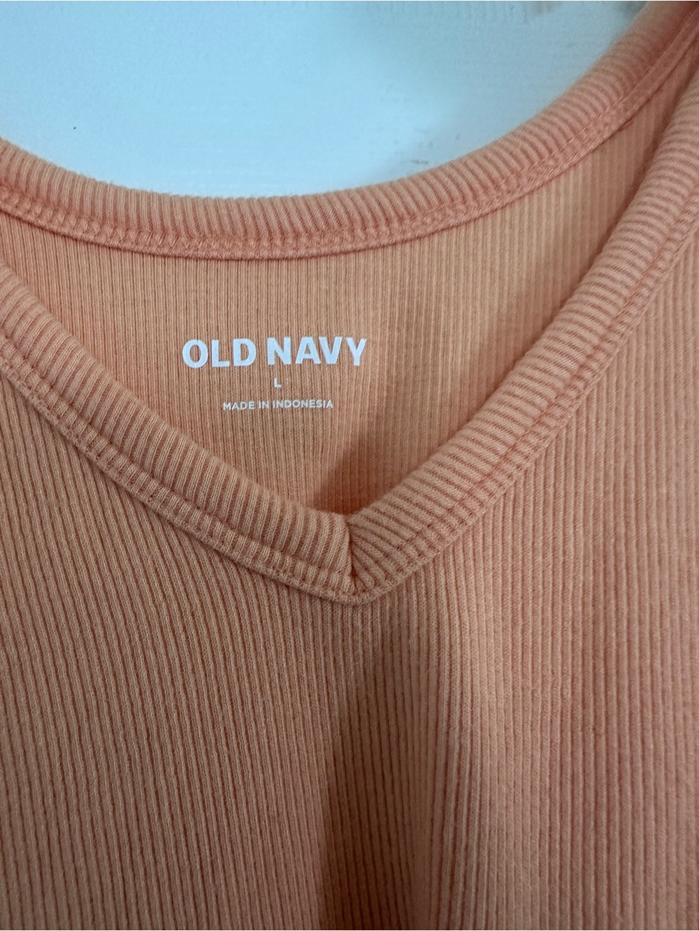 Old Navy Peach Ruffle-Sleeve Ribbed Tank - Picture 4 of 5